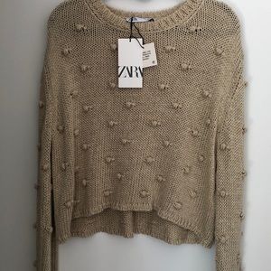 Zara cropped knit sweater with dot details